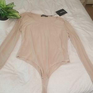 PrettyLittleThing Stone Second Skin Thong Bodysuit